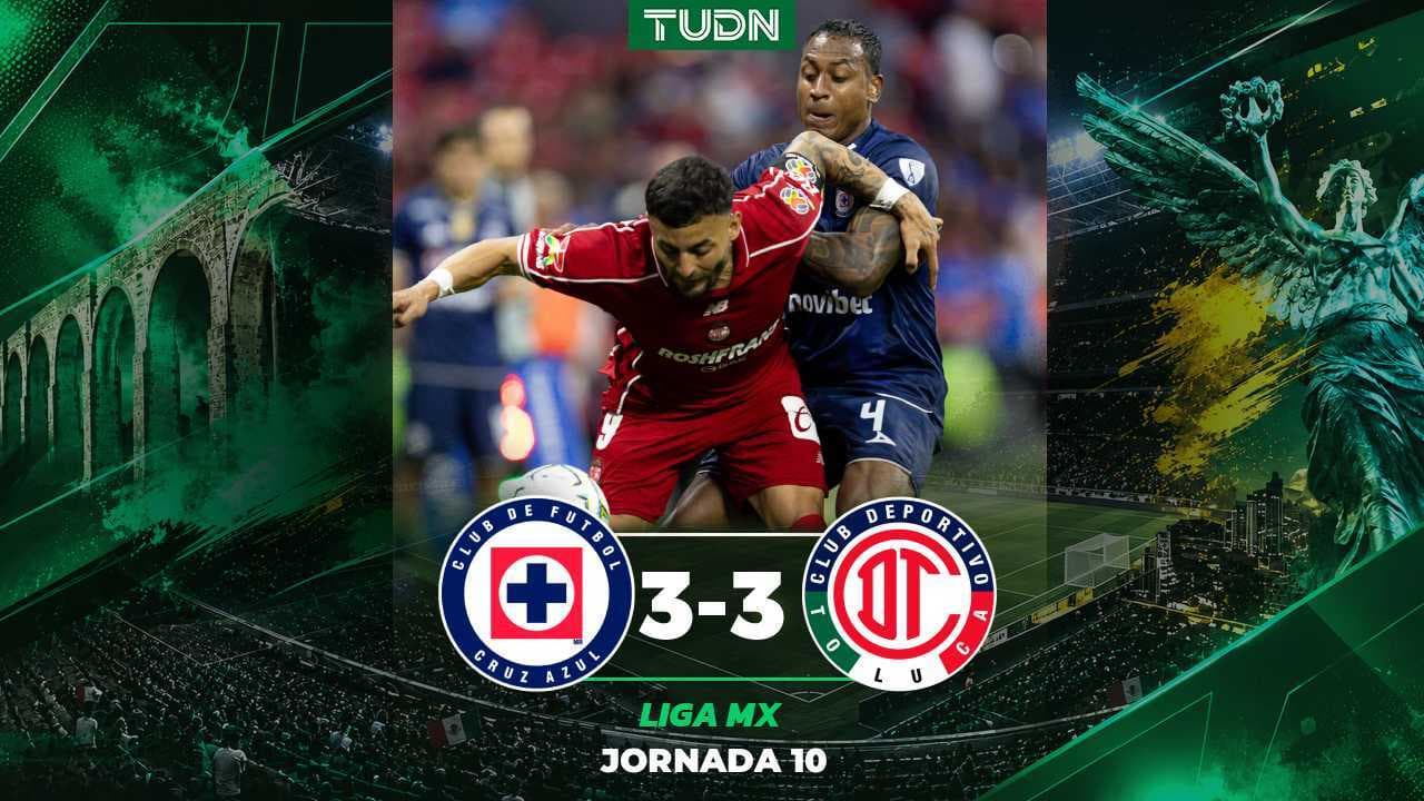 Resumen: Cruz Azul y Toluca nos regalan el partido del año con un espectacular 3-3