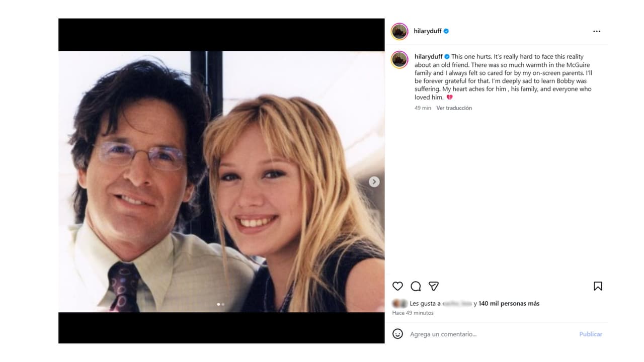 Así se despidió Hilary Duff de Robert Carradie, su papá en 'Lizzie McGuire'.