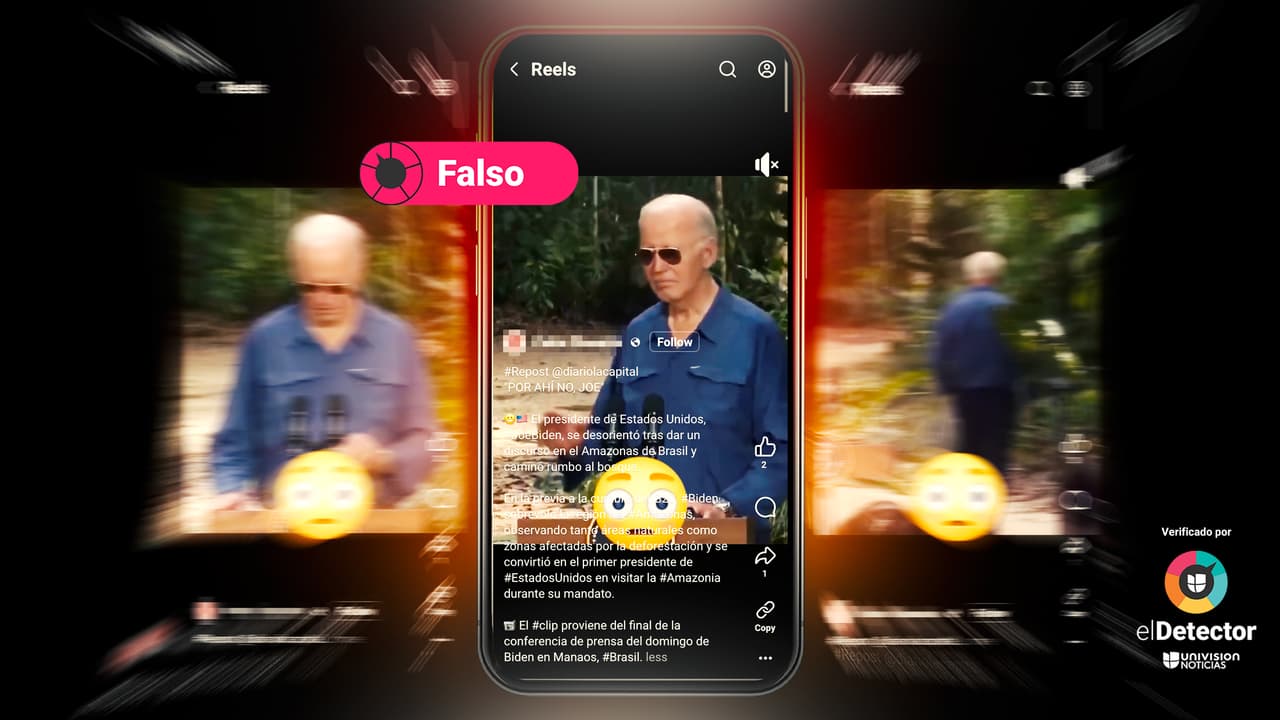 Ese video NO muestra a Biden caminando hacia el interior de la selva en Brasil por estar “confundido” o “desorientado”