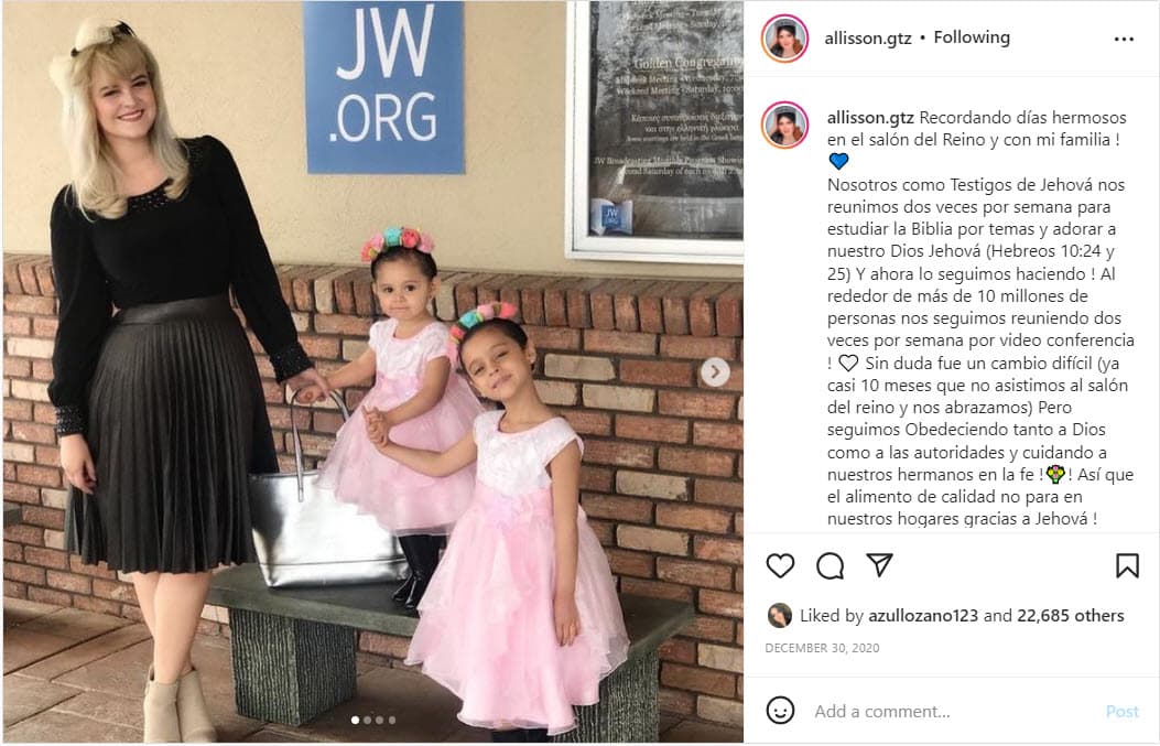 Allisson Lozz dejó la actuación y se convirtió en Testigo de Jehová.