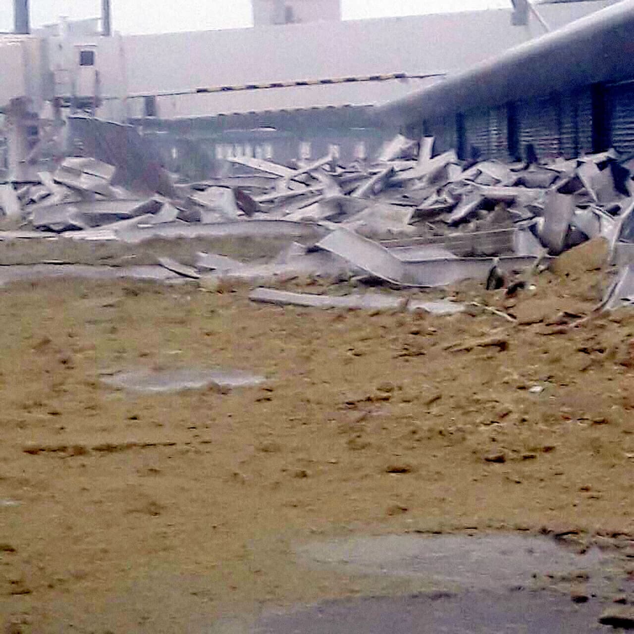 An image of Saint Martin airport after the hurricane.