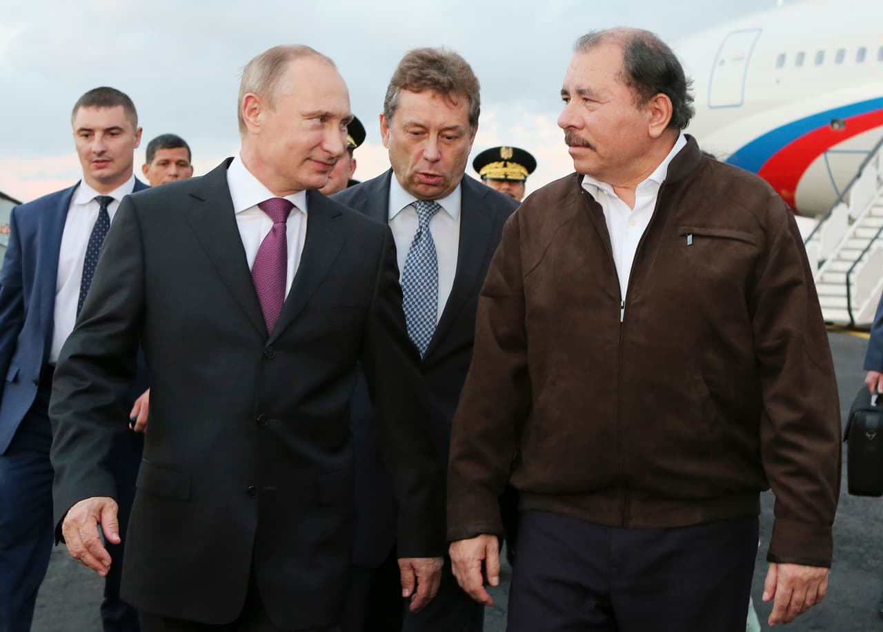 En medio de una gira por América Latina, Putin viajó de sorpresa Nicaragua el 11 de julio de 2014, donde fue recibido por el presidente Daniel Ortega. (Foto: César Perez / Presidencia de Nicaragua).