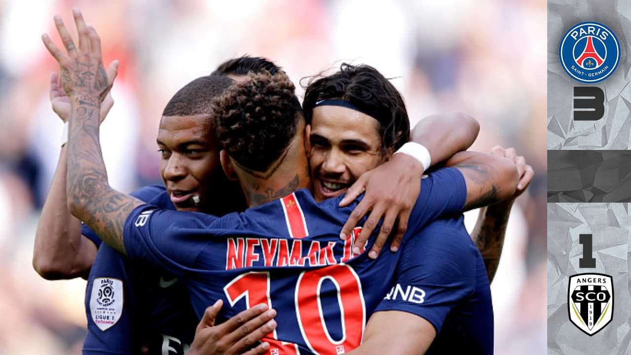 Con goles de Cavani, Mbappé y Neymar, el PSG  le ganó 3-1 al Angers