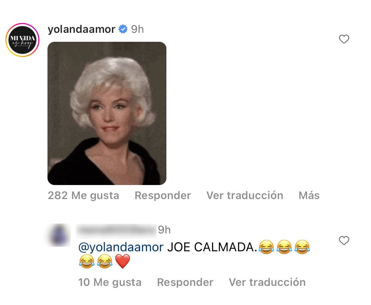 La presentadora tuvo una primera reacción a la foto de su amiga con esta imagen con la que pareció dejar en claro que se 'derrite' ante lo que mostró Thalía. 
<br>