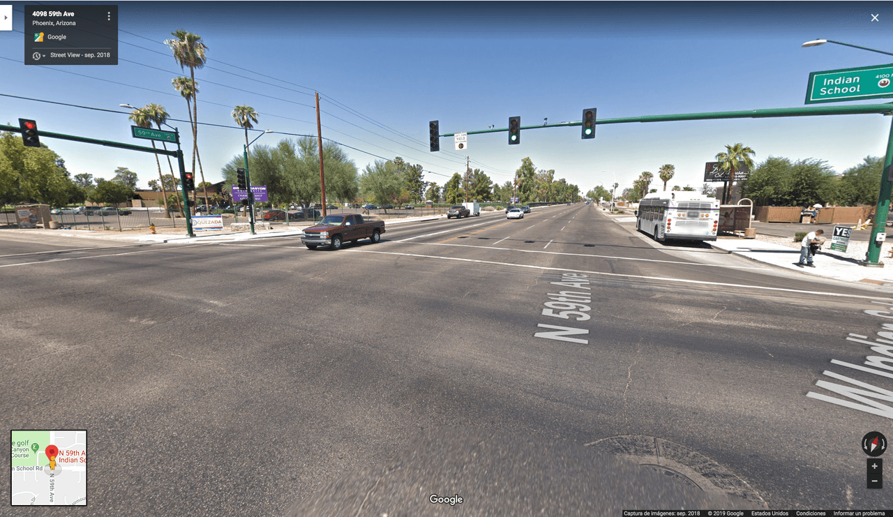 En la intersección entre la avenida 59 y Indian School Road se han registrado 172 choques.
<br>