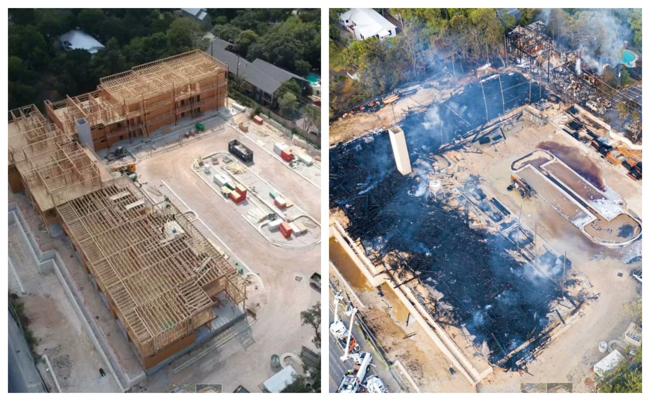Fotos revelan el “antes y después” de voraz incendio que consumió apartamentos en el sur de Austin