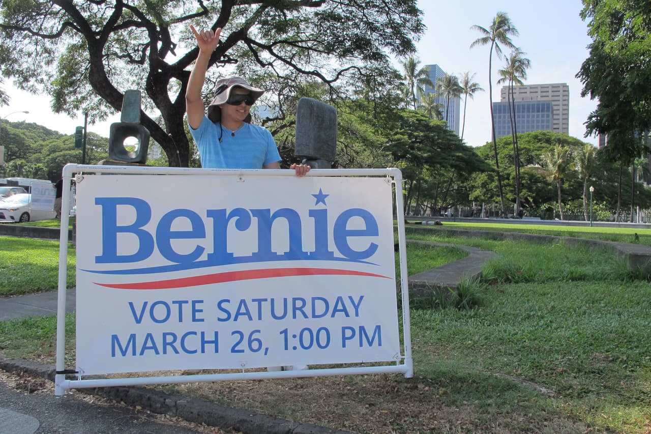 Voluntaria de la campaña de Bernie Sanders en Hawaii