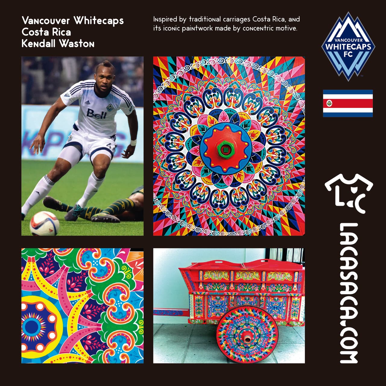 VANCOUVER WHITECAPS | Kendall Waston y los diseños de las carrozas costarricenses fueron la inspiración para esta hermosa casaca.