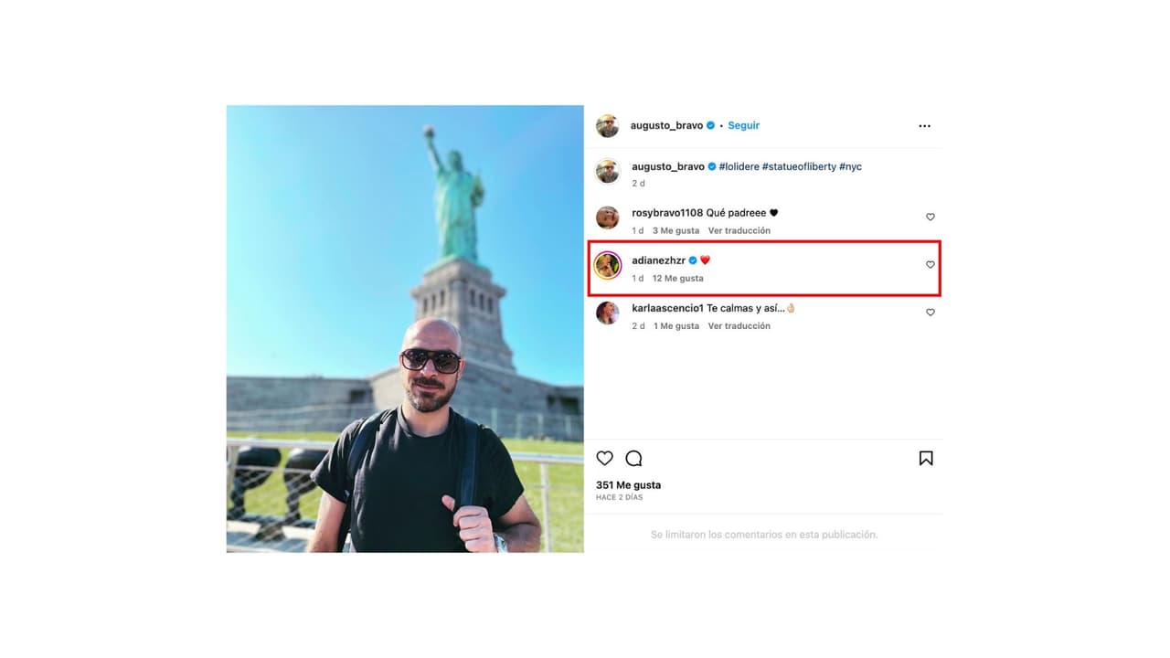 Augusto Bravo en La Estatua de la Libertad.