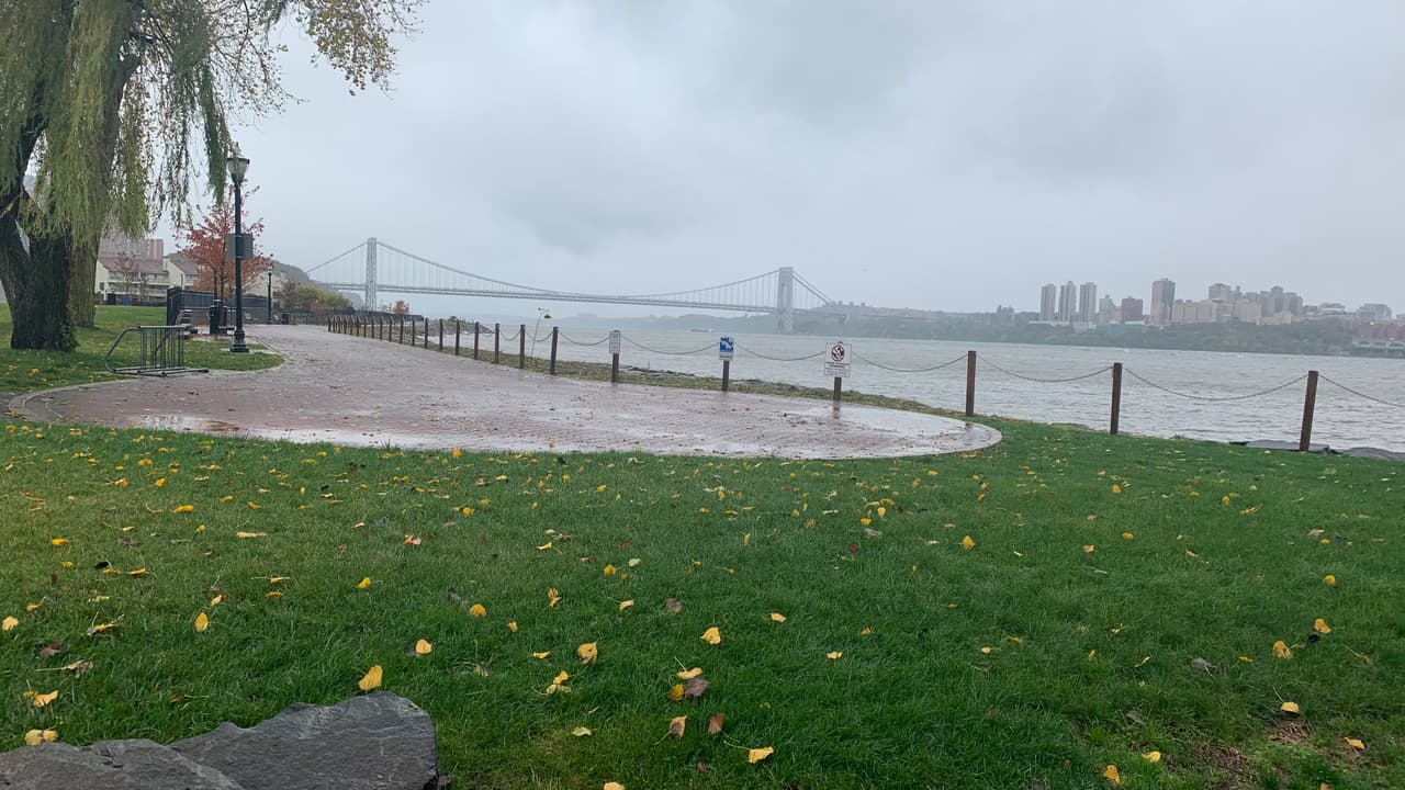 Nuestra área está probando el invierno, mientras ya las hojas de los árboles comienzan a caer. La foto fue tomada en Edgewater, Nueva Jersey.