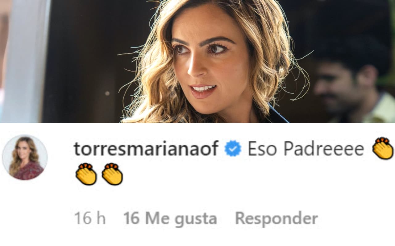 Mariana Torres, quien hizo el papel de su hija en 'Vuélveme a querer', también se entusiasmó al ver al actor muy contento con su figura. 
<br>