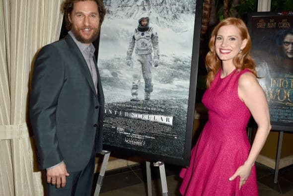 Los protagonistas de 'Interstellar', McConaughey y Chastain