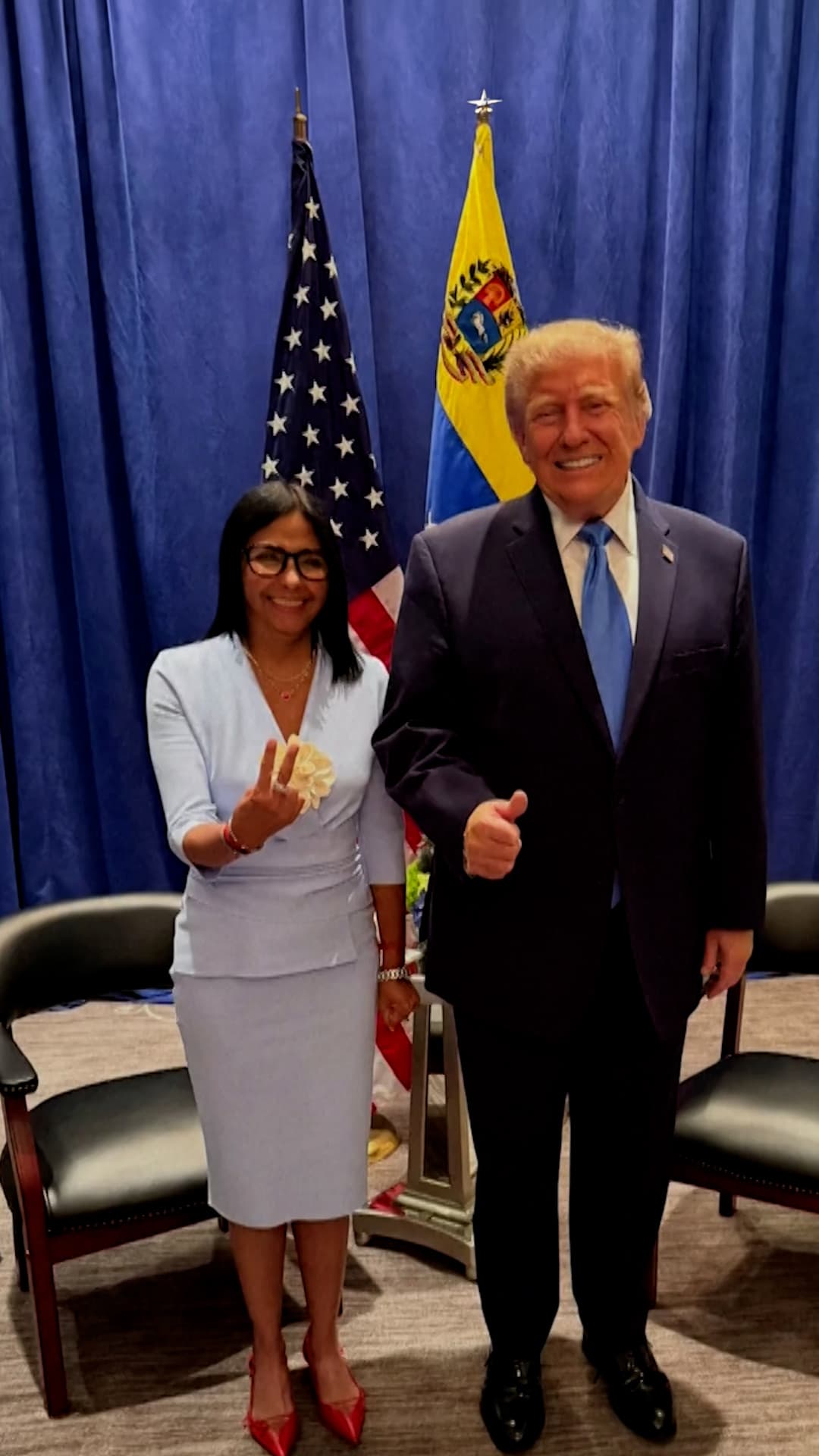 Delcy Rodríguez enfrenta críticas tras su encuentro con Trump