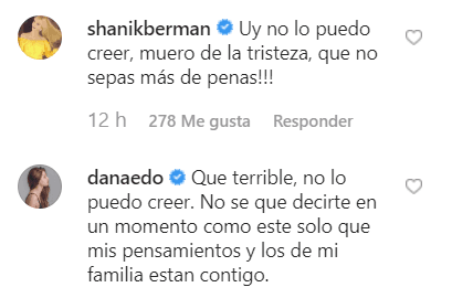 La periodista de espectáculos Shanik Berman y la actriz Daniela Aedo, expresaron su pesar y tristeza.