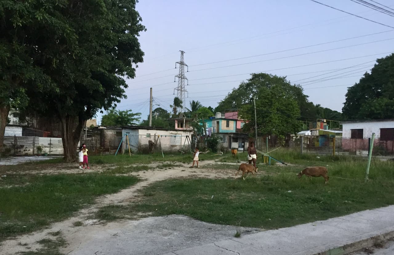 This is the view from the front gate of Caridad Guerrero's home in Vieja Linda, Havana.