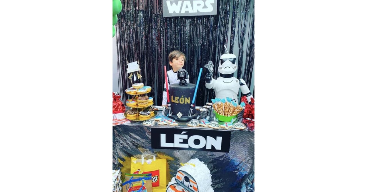 Hijo de Jorge Salinas y Elizabeth Álvarez en 2020, celebrando su cumpleaños 5