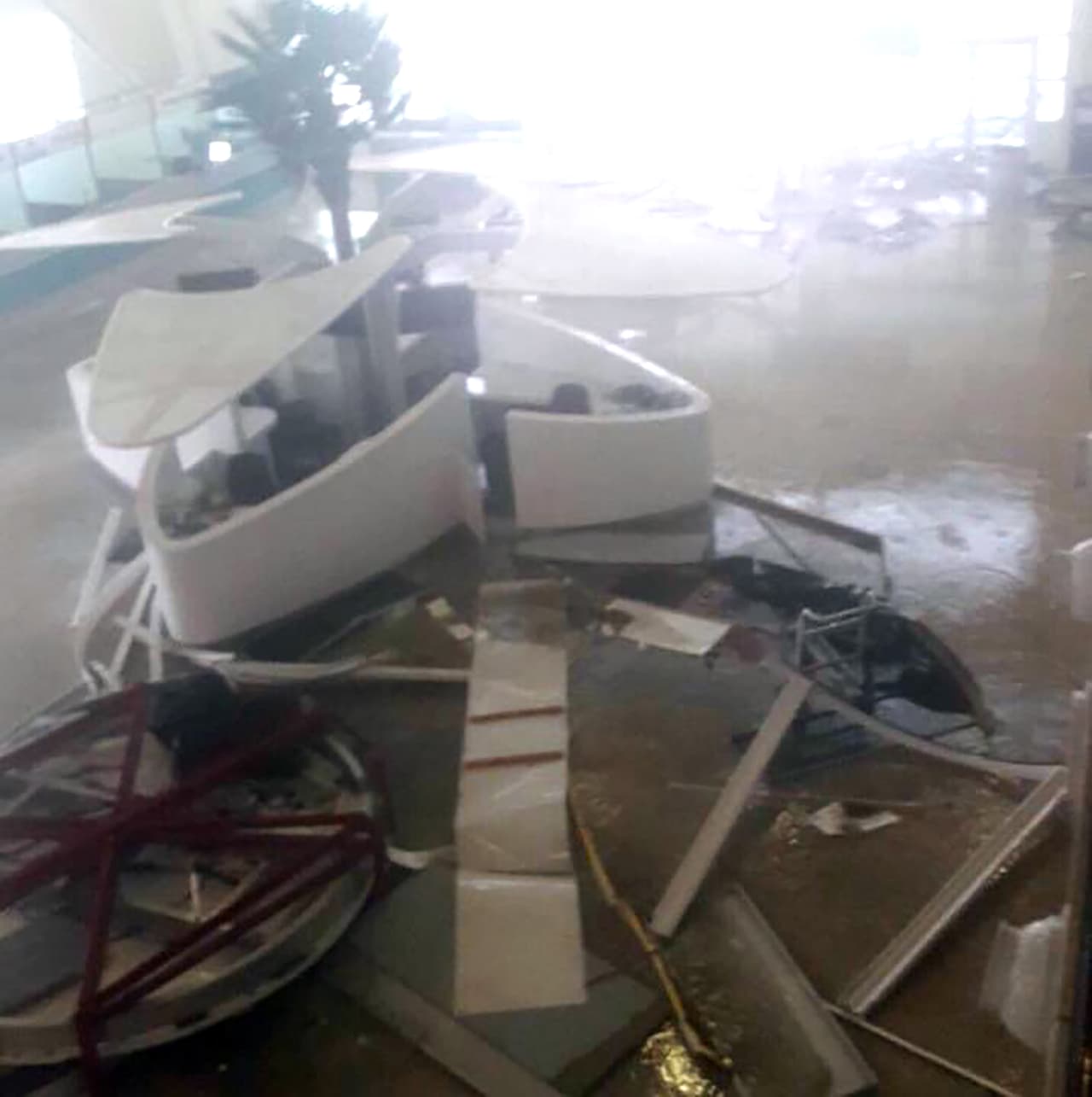 The interior of the airport in Saint Martin.