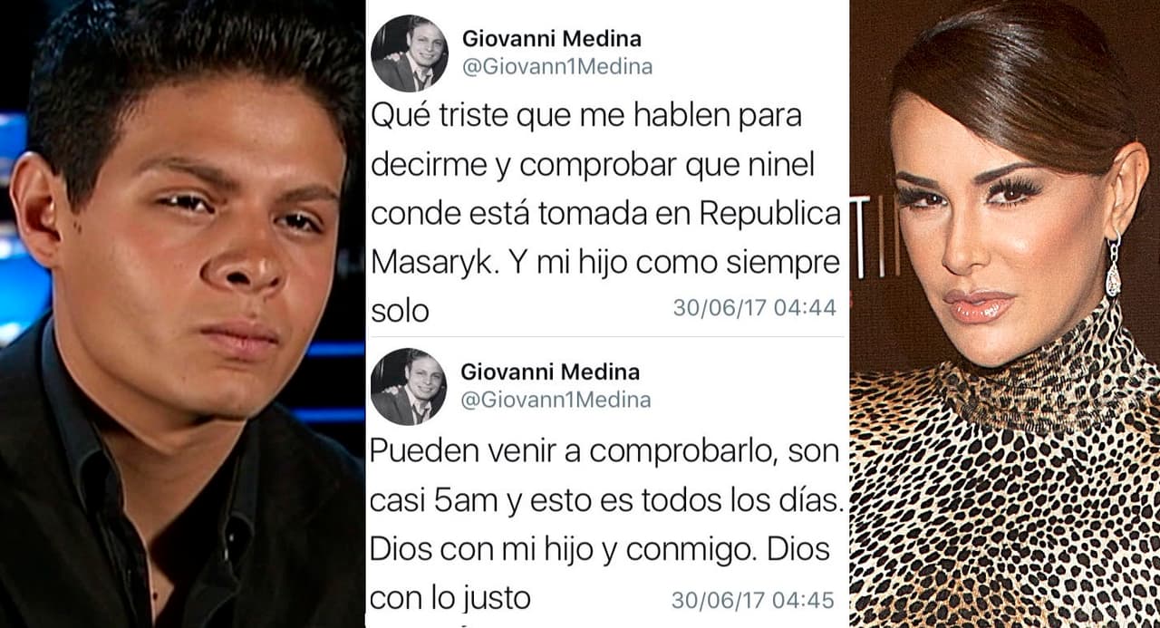 En junio de 2017, el empresario utilizó su cuenta de Twitter para arremeter en contra de su exmujer, acusando a la cantante de ser fiestera, con un gusto especial por el alcohol y de no cuidar a su hijo. Los mensajes fueron borrados del
<i> timeline</i> de Medina después de una hora de su publicación, así lo confirmó Univision.