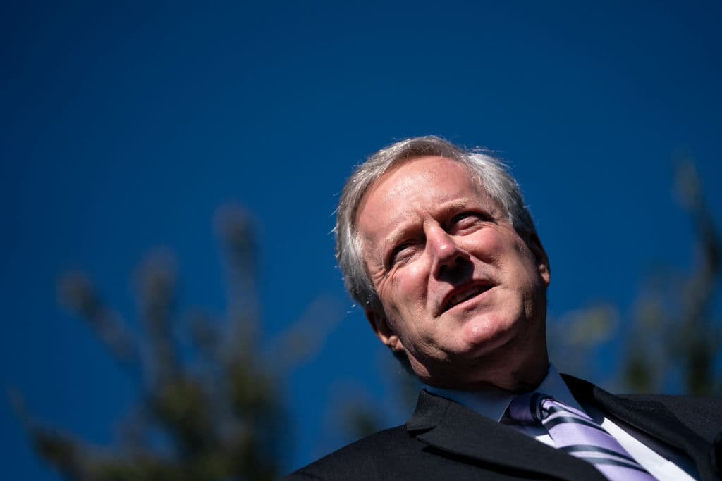 Mark Meadows cuando era jefe de gabinete del entonces presidente Donald Trump, en la Casa Blanca el 2 de octubre de 2020.