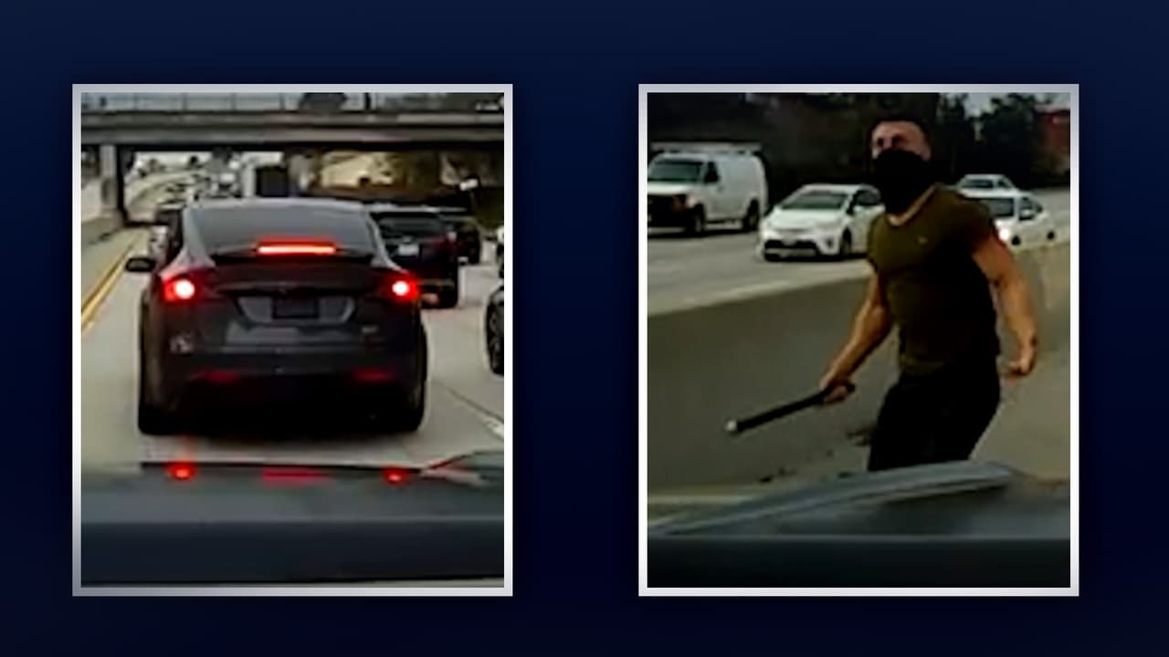 Golpea 3 autos con un tubo de metal en California y ahora la policía lo busca