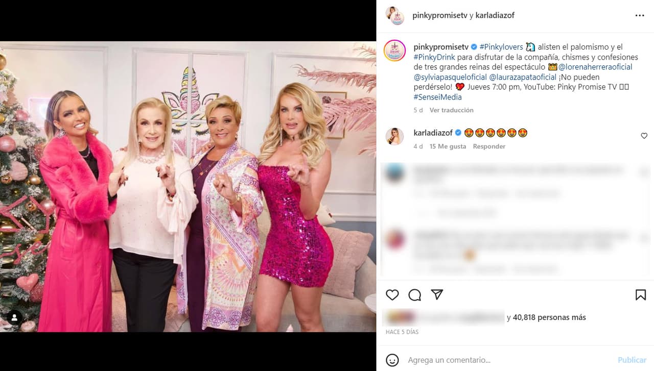 Las hermanas de Alejandra Guzmán y Thalía, así como Lorena Herrera estuvieron de invitadas en el programa 'Pinky Promise', conducido por Karla Díaz para Youtube.
<br>
<br>