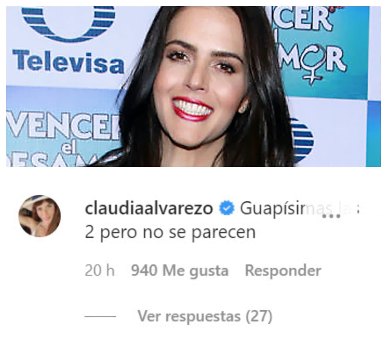 Sin embargo, hubo quien no estuvo de acuerdo en que se parecían y ese fue el caso de 
<b>Claudia Álvarez</b>, quien no dejó de destacar que las dos son "guapísimas".