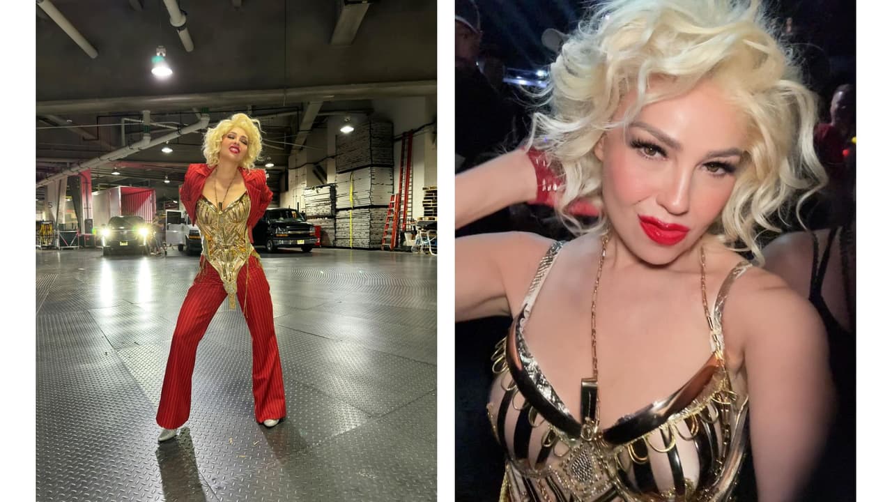 Thalía enseñó a detalle su 'outfit'.