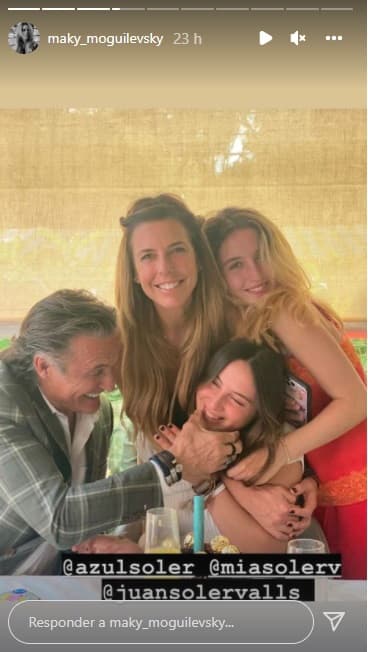 Las instantáneas que compartió Maky en sus historias de Instagram dejaron ver lo cariñoso que es el actor con su hija Azul.