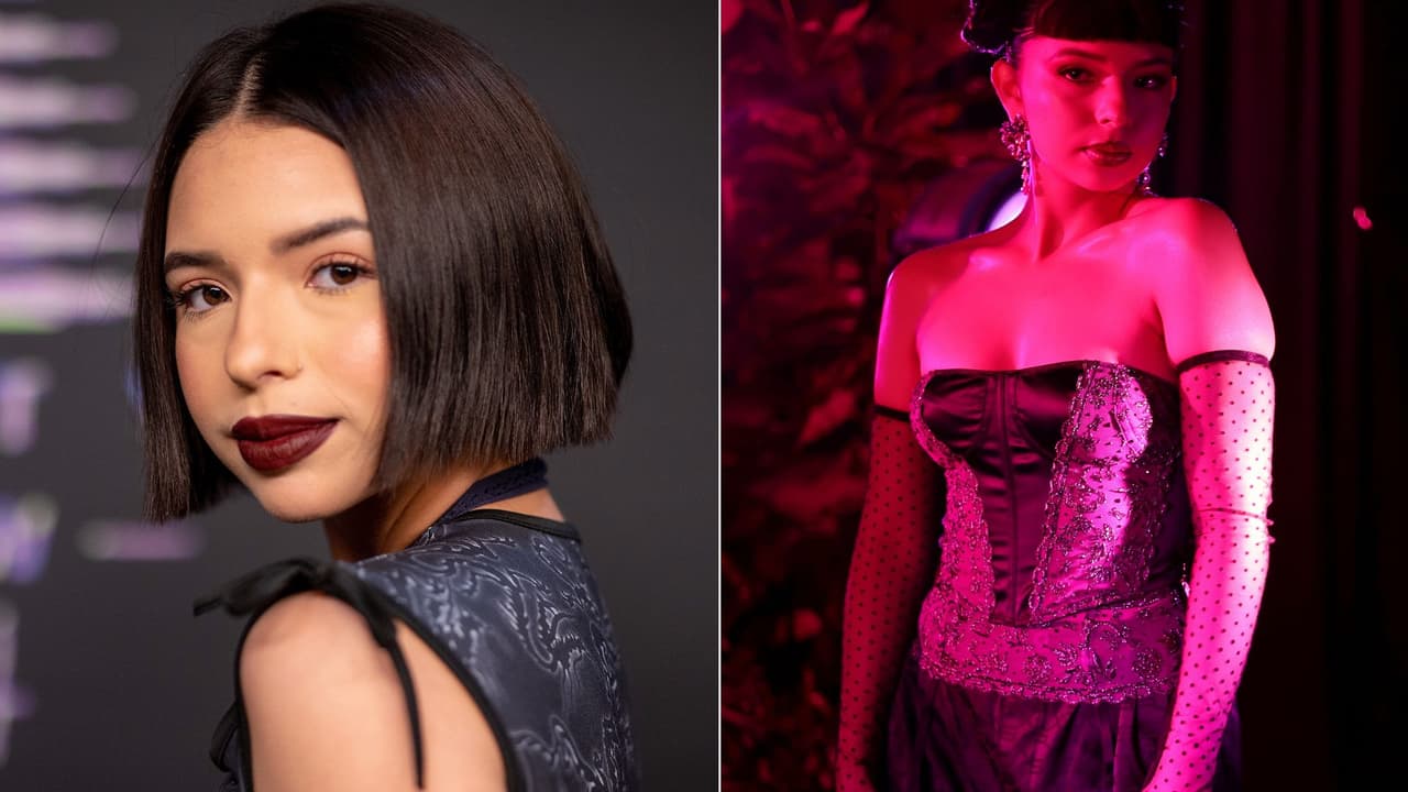 Ángela Aguilar posa para el desfile de lencería Savage x Fenty Show de Rihanna