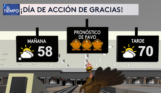 Para Acción de Gracias las temperaturas descenderán con mínimas en los medidados 50 °F. Este descenso seguirá el viernes.