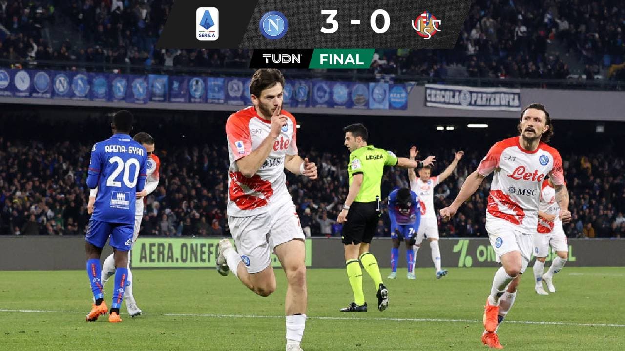 El Napoli, con el 'Chucky' Lozano, goleó al Cremonese de Johan Vásquez