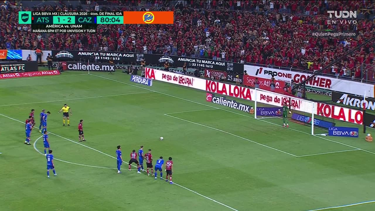 ¡GOL!  anota para Atlas. Aldo Rocha
