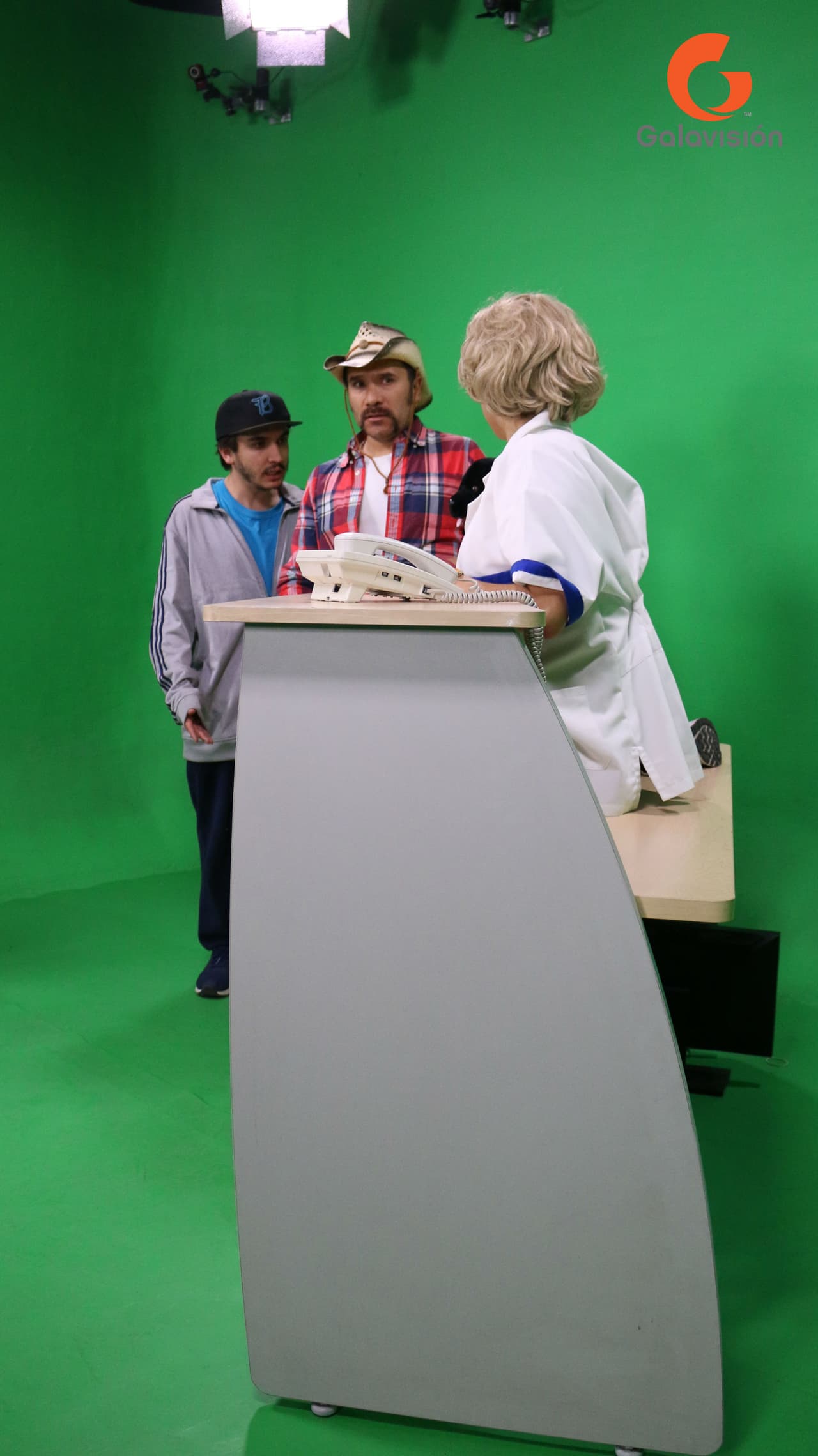 Así lucía en el set de grabación.