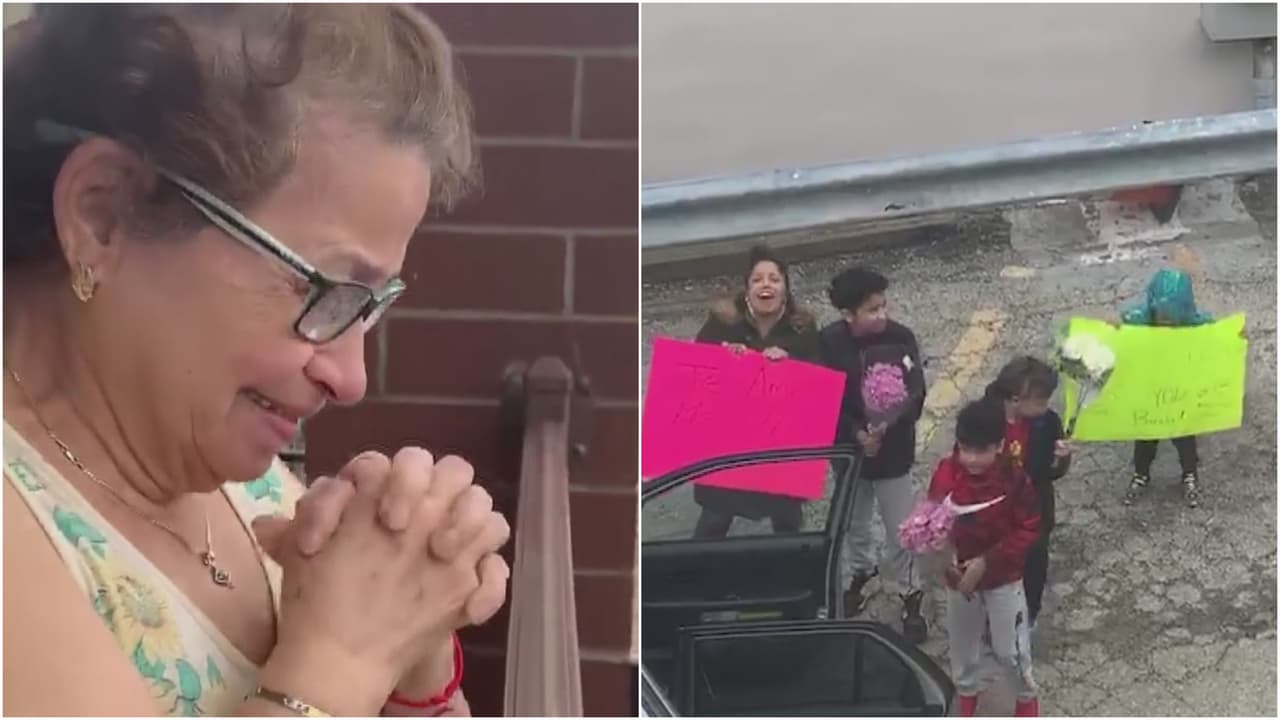 Esta familia hispana se las ingenió para sorprender a su abuela en medio de la emergencia por el coronavirus