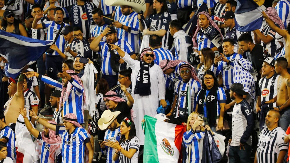 ¡Ni en Catar los abandonan! Así se mostraron los aficionados de Rayados durante el Mundial de Clubes de la edición 2019.