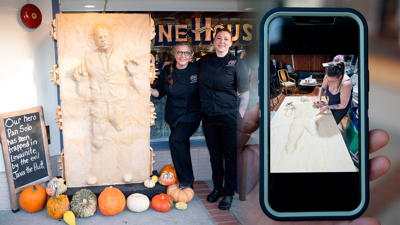 Han Solo hecho de pan participa en concurso de espantapájaros en el Área de la Bahía