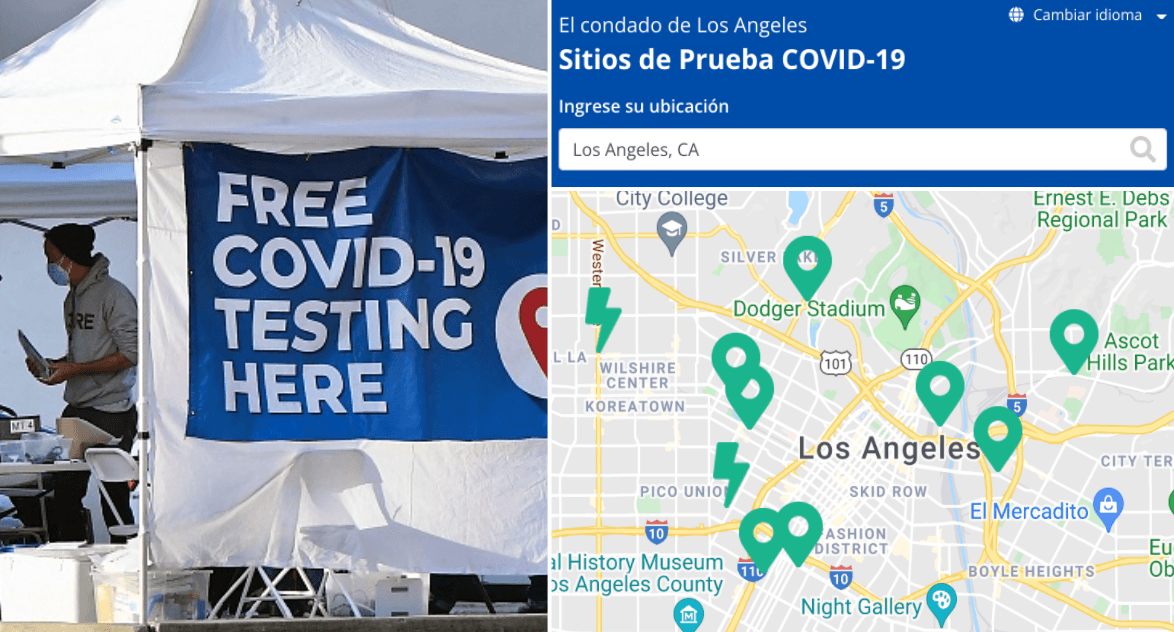 Mapa interactivo con centros de prueba de coronavirus gratis y sin citas en Los Ángeles