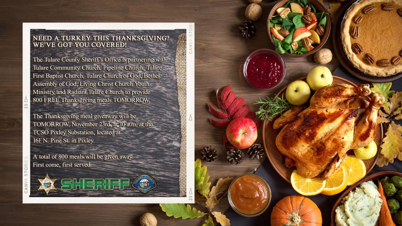El Alguacil de Tulare regalará 800 comidas completamente gratis