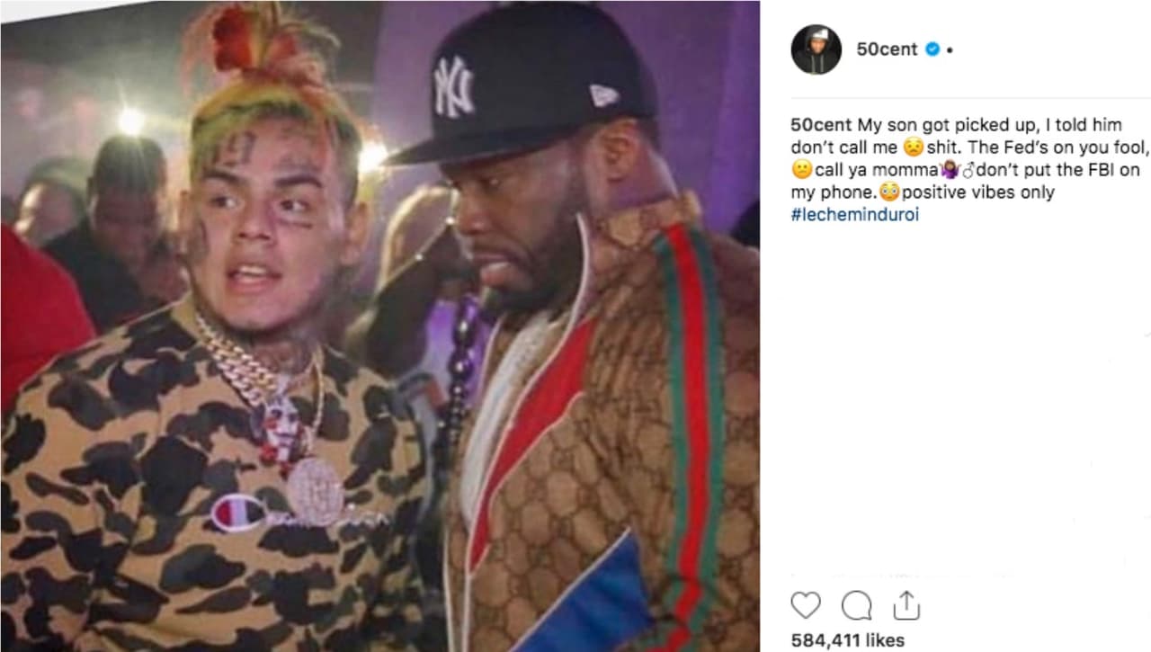 Con esta publicación, 50 Cent marcó distancia con Tekashi 6ix9ine, a quien llamaba su hijo.