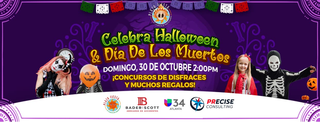 <a href="https://plazafiesta.net/event/fall-festival-halloween-day-of-the-dead/">Celebración de Halloween y Día de los Muertos en Plaza Fiesta (30 de octubre)</a>. En el evento se regalarán dulces a los niños y los asistentes podrán disfrutar de concursos de disfraces, música y premios.