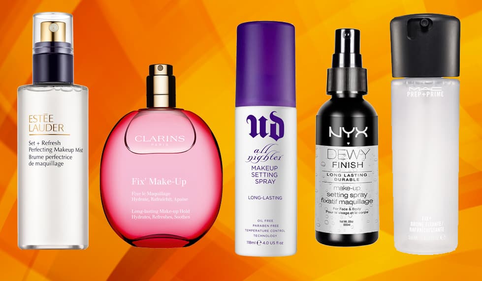 Fijador de maquillaje. La fórmula de este tipo de sprays son especialmente creadas para hacer que el maquillaje se fije y así no se ‘derrita’. Además hidrata la piel. Nuestros favoritos son: Estée Lauder, Clarins, Urban Decay, NYX, MAC.