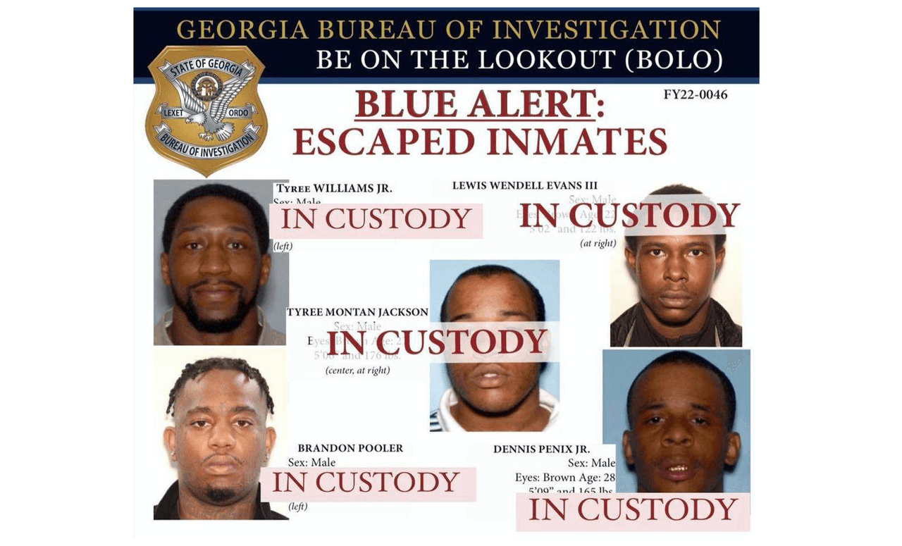 Capturan a los cinco presos peligrosos que escaparon de la cárcel de Pulaski