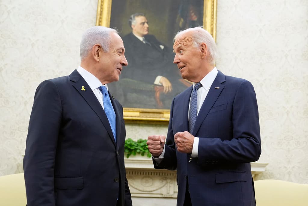 Joe Biden y Benjamin Netanyahu en la Oficina Oval de la Casa Blanca, el jueves 25 de julio de 2024.