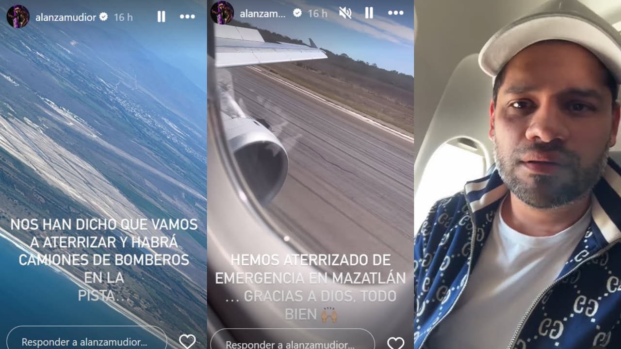 El avión en que viajaban integrantes de Mi Banda El Mexicano de Casimiro presentó una "falla" que le impidió aterrizar en primera instancia. Cuerpos de rescate y bomberos ya esperaba a la aeronave en la pista.