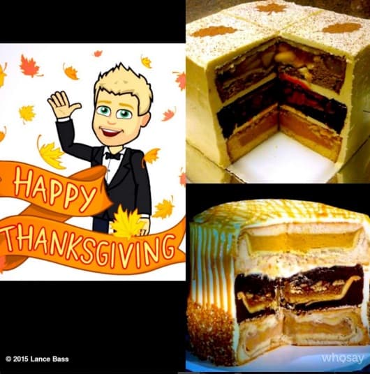 Con esta rebanada de pastel, el ex N'Sync agradeció a todos sus seguidores, además se personificó con este simpático muñeco.