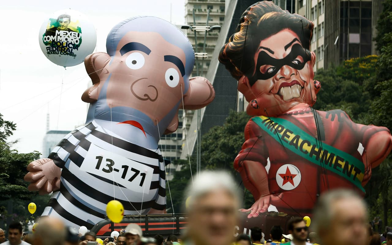 Manifestantes en Sao Paulo