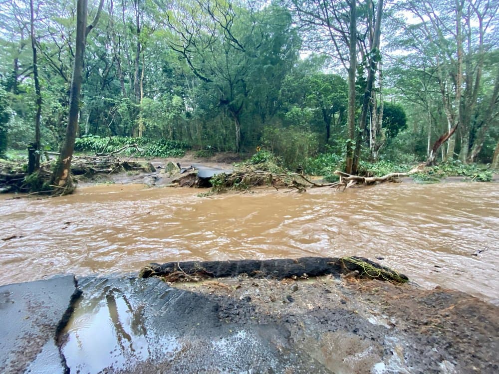 Alrededor de seis viviendas y dos puentes de Maui resultaron muy dañados o quedaron destruidos, dijo la oficina del 
<a href="https://apnews.com/article/evacuations-hawaii-e99b078c5230ec14a240cad1efe202b7" target="_blank">alcalde del condado de Maui, Michael Victorino</a>, citado por la AP. Exhortó a la población a mantenerse alerta ante temores de posibles deslaves.