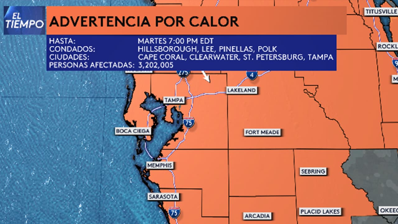 Advertencia por calor sigue en la Bahía de Tampa por segundo día consecutivo