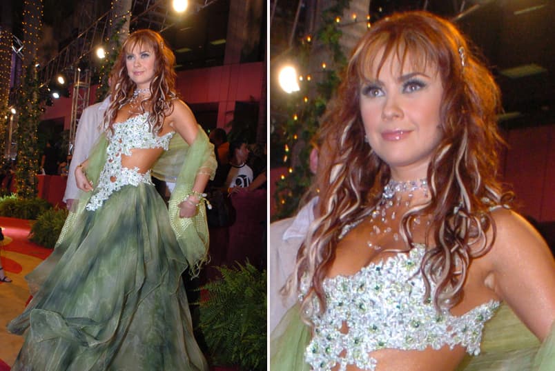 Si vamos más atrás recordaremos a Aracely Arámbula en 2004 con este peinado donde se sujeta los dos lados del cabello y luce unas mechas súper rubias. ¿Te atreverías a revivir este estilo?