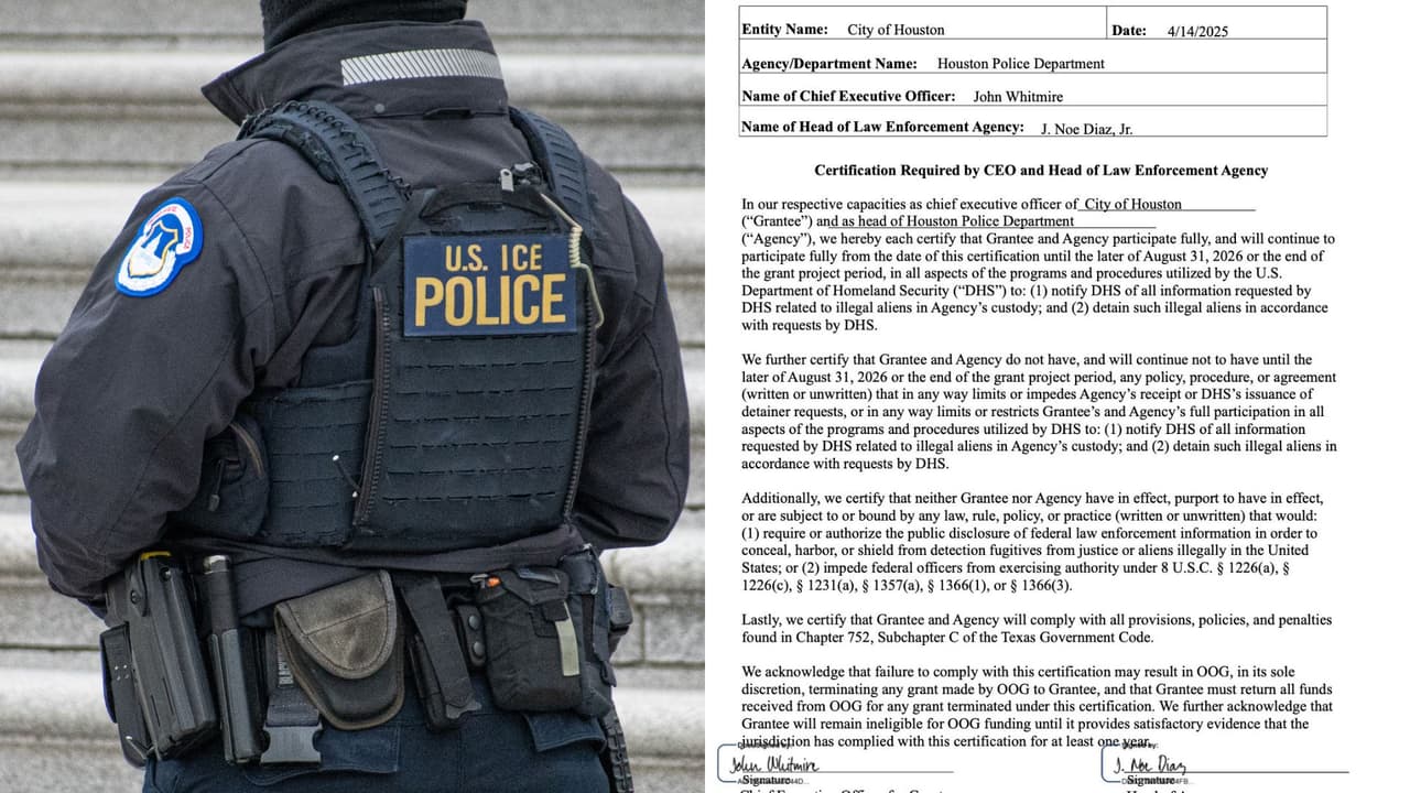 Whitmire y Noe Diaz sí firmaron pacto con el Estado para formalizar cooperación de Houston con el DHS en 2025